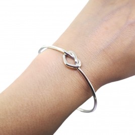Sterling silver heart knot bracelet
