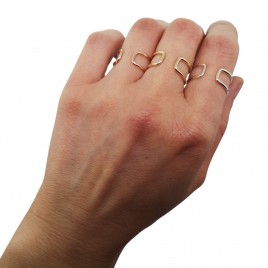 Open double ring in sterling silver and gold-filled