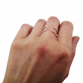 Open double ring in sterling silver and gold-filled