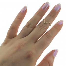 Chevron Ring with a rope texture in silver or gold-filled