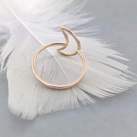 Minimalist Moon ring in sterling silver or gold-filled