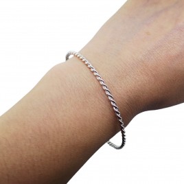 Twisted bangle in sterling silver or gold-filled