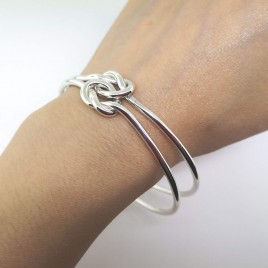 Sterling silver double love knot bracelet
