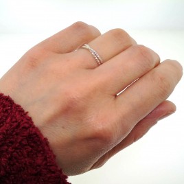 X ring with rope texture in sterling silver or gold filled