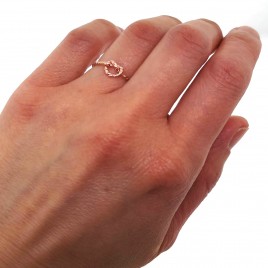 Love knot ring in sterling silver or gold filled with rope texture
