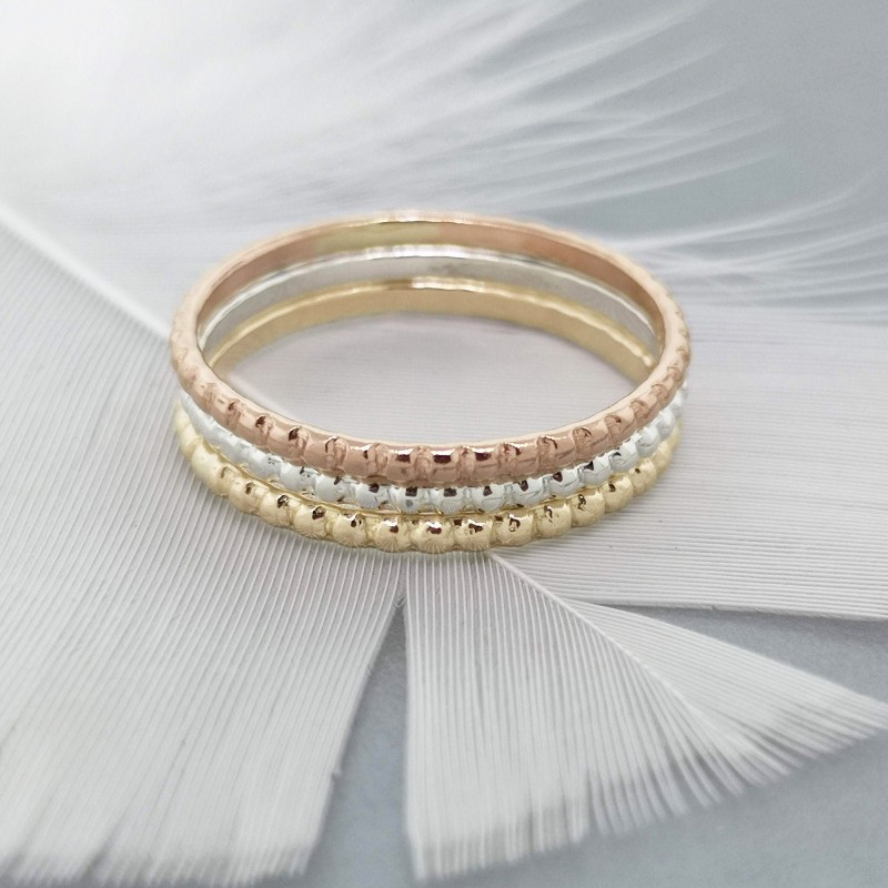 Simple sterling silver or gold-filled dotted ring