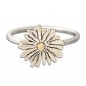 Daisy ring in sterling silver and gold - mixed metal statement ring - floral bohemian ring - stacking ring for best friends