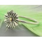 Daisy ring in sterling silver and gold - mixed metal statement ring - floral bohemian ring - stacking ring for best friends