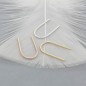 Pair of open hoop bar earring in sterling silver or gold-filled