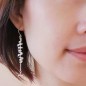 Sterling silver long spiral twist earrings with gemstones