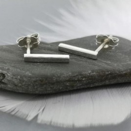 Pair of Sterling silver bar stud earrings