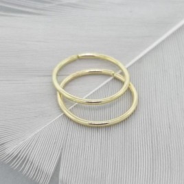 Tiny solid gold threader hoop earring