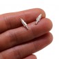 Tiny silver feather stud earrings