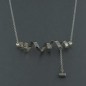Sterling Silver Twisted Pendant Necklace with Double Sided Tube