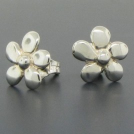 Small sterling silver flower stud earrings