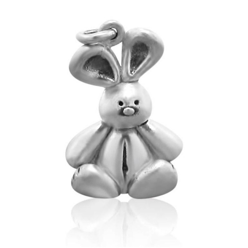 Sterling silver removable bunny charm
