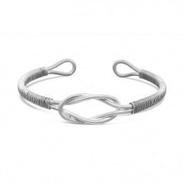 Sterling silver knot cuff for him
