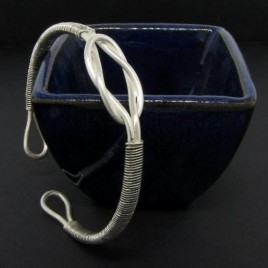 Sterling silver knot cuff for him
