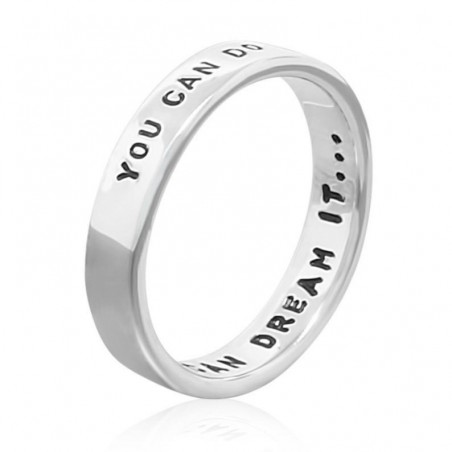 Double-sided personalized message sterling silver ring
