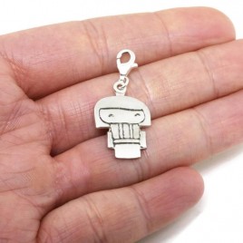 Sterling silver Kokeshi doll removable charm