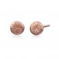 Recycled solid gold stamped pebble stud earrings