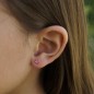 14k gold stud earrings with 3mm genuine gemstone