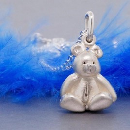 Sterling silver teddy Bear pendant with chain