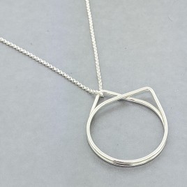Sterling silver cat necklace