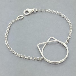 Sterling silver cat bracelet