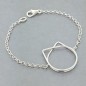 Sterling silver cat bracelet