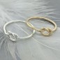 Love knot promise ring in silver or gold-filled