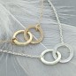 You and Me circle karma necklace in silver or gold-filled
