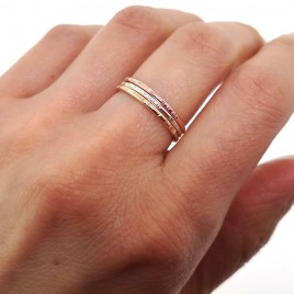 Simple textured stacking ring in sterling silver or gold-filled