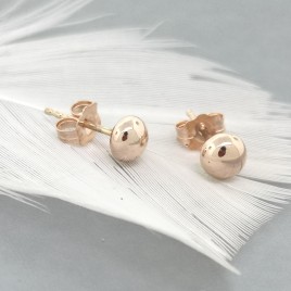 Recycled 4mm solid gold bubble stud earrings