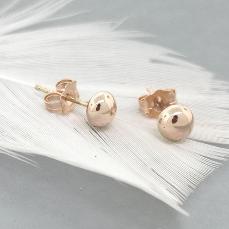 Recycled 5mm solid gold bubble stud earrings
