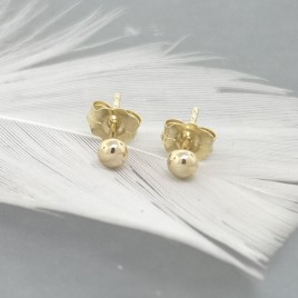 Recycled 3mm solid gold bubble stud earrings