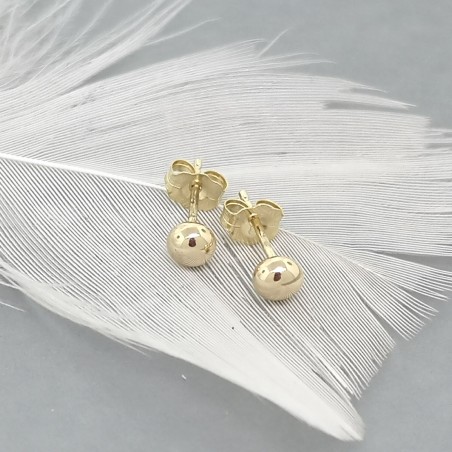 Recycled 4mm solid gold bubble stud earrings