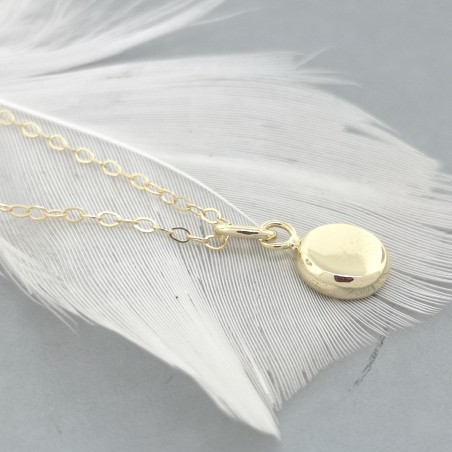 Recycled 14k solid gold pebble necklace