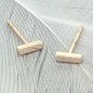 Tiny edgy bar stud earrings in gold