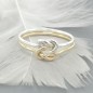 Double love knot ring in sterling silver and gold-filled