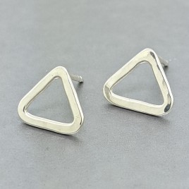 Pair of Sterling silver Triangle stud earrings - Fire Element