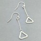 Pair of Sterling silver Triangle dangle earrings - Fire Element