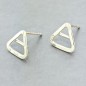 Pair of Sterling silver Triangle stud earrings - Air Element