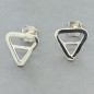 Pair of Sterling silver Triangle stud earrings - Earth Element