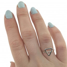 Sterling silver Triangle ring - Earth Element