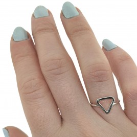 Sterling silver Triangle ring - Water Element