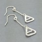 Pair of Sterling silver Triangle dangle earrings - Air Element