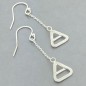 Pair of Sterling silver Triangle dangle earrings - Air Element