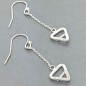 Pair of Sterling silver Triangle dangle earrings - Earth Element