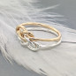 Double figure 8 knot ring in sterling silver and gold-filled